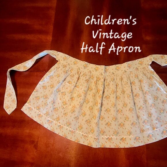 Vintage Children's Cotton Half-Apron - Picture 1 of 2